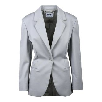 Moschino Blazers, female, Gray, Size: XS Giacca sfiancata