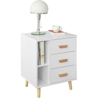 SoBuy Bedside Table with 3 Drawers,FBT95-W - Sobuy