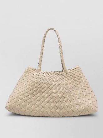 Dragon Diffusion santa croce woven leather tote bag