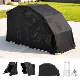 OEM Refugio Para Motocicleta Con Cerradura De Seguridad, Carpa Abatible Oxford 600d, Resistente A La Intemperie Y Al Desgarro, Con Ventanas De Ventilaci&oacute;n