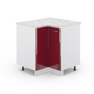 Vicco Armario De Esquina Fame-line, Rojo Burdeos Alto Brillo, 80.5 Cm, Et M&aacute;rmol