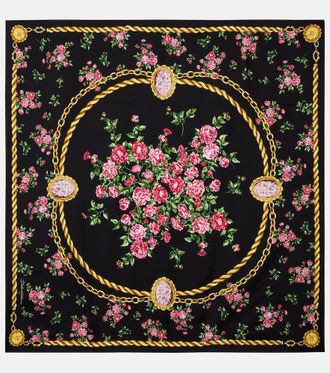 Dolce & Gabbana Sciarpa in seta con stampa floreale