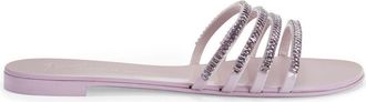 Giuseppe Zanotti Iride crystal-embellished sandals - women - Patent Leather/Calf Leather/Calf Leather - 36 - Pink