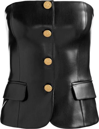 Alice & Olivia button strapless bustier top - Black