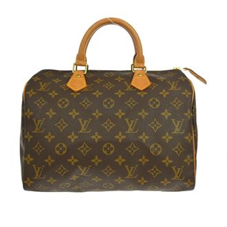 Louis Vuitton Speedy Handbag Monogram Canvas Brown Canvas Handbag (Pre-Owned)