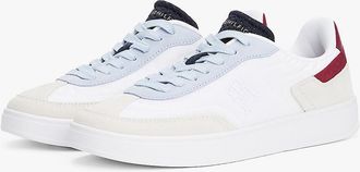 Tommy Hilfiger Womens Suede Heritage Sneaker - White/Breezy Blue - US 6.5 / EU 37