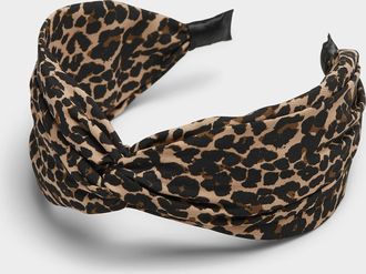 Simons Womens Large leopard knotted headband