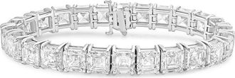 Diana M. Jewels 14kt White Gold 26cts Lab Grown Asscher cut Diamond Bracelet