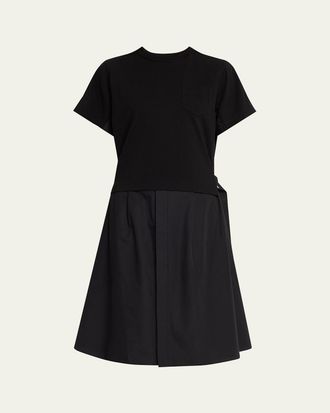 sacai Cotton Poplin x Knit Shirtdress