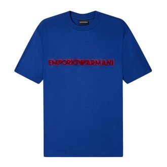 Emporio Armani T-Shirts, male, Blue, Size: XL Stretch jersey T-shirt