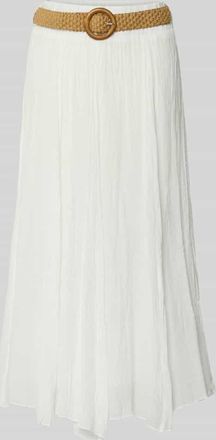 Apricot Regular Fit Midirock aus Viskose-Mix mit G&uuml;rtel in Offwhite, Gr&ouml;&szlig;e XXL