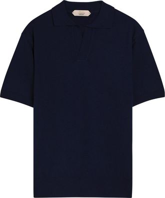 Aur&eacute;lien Merino Wool Polo Shirt - Navy - XL
