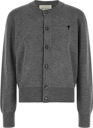 Ami Quota Ronde Hals Trui - Dames - Vesten - Beige - 2XS - Wol - Truien & Vesten