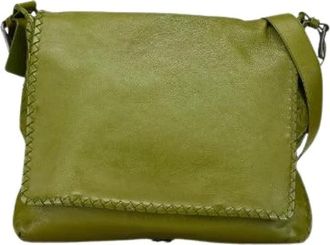 Bottega Veneta Pre-owned Cross Body Bags, female, Green, Size: ONE SIZE Pre-owned Leather Shoulder Bag