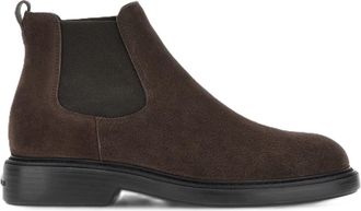 Hogan Dark Brown Suede Chelsea Boots