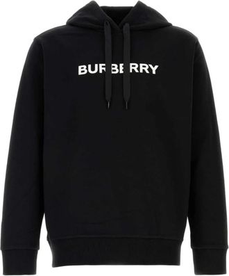 Burberry Hooded sweater met logo-print - Heren - Hoodies - Zwart - XL - Katoen - Hoodies & sweatvesten