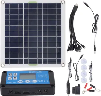 OEM Conjunto De Paneles Solares De 200 W Con Controlador Azul Y Conector Obd Para Una Carga R&aacute;pida Y Eficiente, Ideal Para Acampar Y Viajar Al Aire Libre