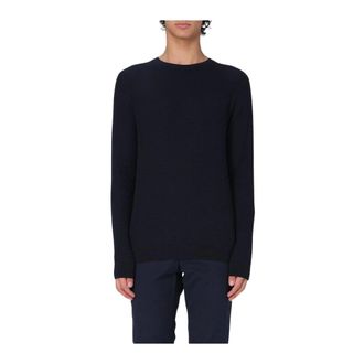 Brooksfield Round-neck Knitwear, male, Blue, L, Knit Textured Pullover Jumper
