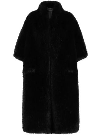 Dolce & Gabbana faux-fur coat - women - Modacrylic/Silk/Polyester/Polyester - 42 - Black