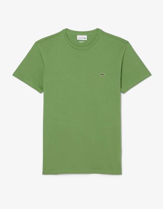 Lacoste Mens Lacoste Mens Crew Neck Pima Cotton Jersey T-Shirt - Lambs Lettuce 02M - Green - Size: 40