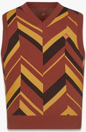 MCM Mega Herringbone Vest in Wool-Cashmere Jacquard