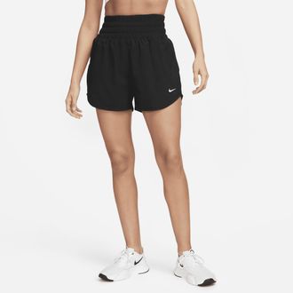 Nike Womens One Dri-FIT Ultra High-Waisted 3 Brief-Lined Shorts in Black | DX6642-010
