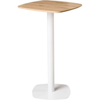 Beliani Beliani - Outdoor Garden Bistro Table Metal Base 60x60cm Light Brown and White Morella