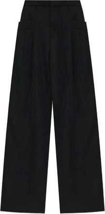 R13 Wollen plooibroek - Zwart