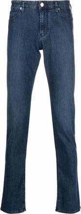 Emporio Armani Straight-leg Jeans - Heren - Slim Fit Jeans - Blauw - W40 - Katoen - Jeans
