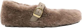 Birkenstock Santa Clarita - Dames - Ballerinas - Beige - 37 EU - Wol - Schoenen