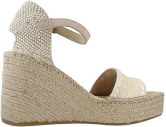 Vidorreta Rafia Elastico Wedge - Dames - Sleehakken - Beige - 40 EU - Leer - Schoenen