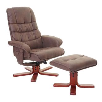 Hhg Hhg - Sill&oacute;n Reclinable 320, Sill&oacute;n Reclinable Sill&oacute;n Tv Con Taburete, Certificado Mvg, Imitaci&oacute;n De Ante Marr&oacute;n