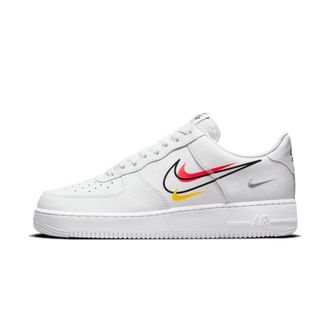 Nike Fitness, Heren, Wit, 40 1/2 EU, Leer, Air Force 1 Low Multi-Swoosh
