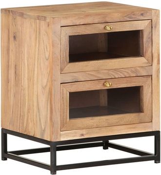 vidaXL Mesita De Noche De Madera Maciza De Acacia 40x30x50 Cm Vidaxl
