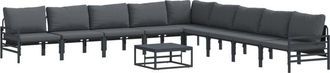 vidaXL Garden Sofa Set 10 pcs Anthracite Steel Vidaxl