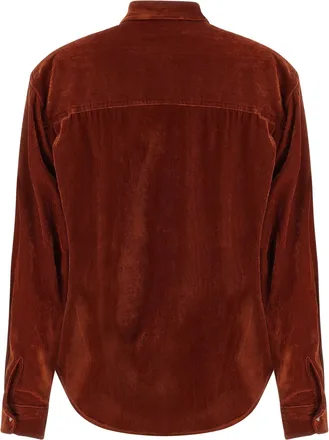 Nude Velvet Shirt - rust