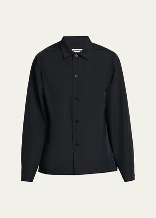 Jil Sander Mens Water-Repellent Tech Button-Down Shirt