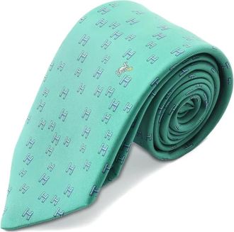 Hermès 2020s H Lapin silk tie - Green