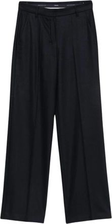 Max Mara Wijde broek - Dames - Wijde Broeken - Blauw - L - Broeken