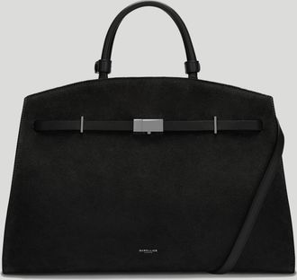 DeMellier The Hudson in Black Suede Leather Tote & Work bag