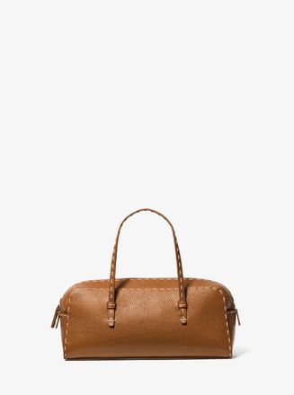 Michael Kors Roberta Hand-Stitched Pebbled Leather Satchel