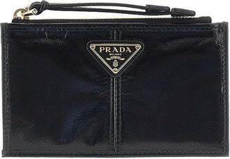Prada Soft Lux leather cardholder pouch Woman One Size