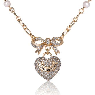 Juicy Couture Gold-Tone Pearl Heart Pendant Necklace at Nordstrom