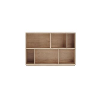 HERDASA Estanter&iacute;a Librer&iacute;a, Colecci&oacute;n Nack, Con 2 Niveles De Altura En Melamina Color Roble