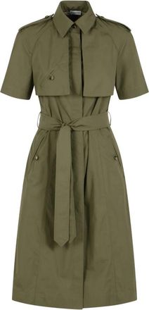 Burberry Marina Shirt Dress - Dames - Shirt Kleedjes - Groen - 2XS - Katoen - Kleedjes