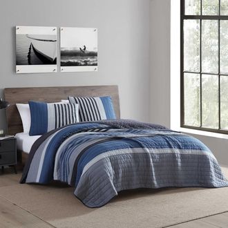 Nautica Rendon Charcoal King Quilt & Sham Set