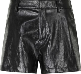 Federica Tosi Black Leather Metal Trim Polyurethane Shorts