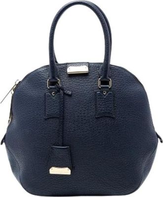 Burberry Pre-owned Handbags, female, Blue, Size: ONE SIZE Pre-owned The Large Orchard Handbag