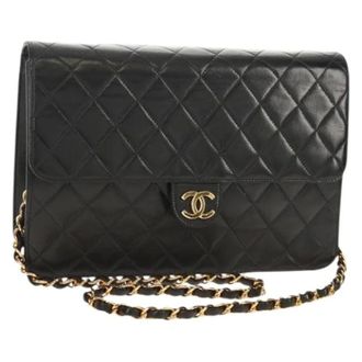 Chanel Pre-owned Vintage Schoudertas - Dames - Pre-owned - Zwart - Maat: ONE Size Leer