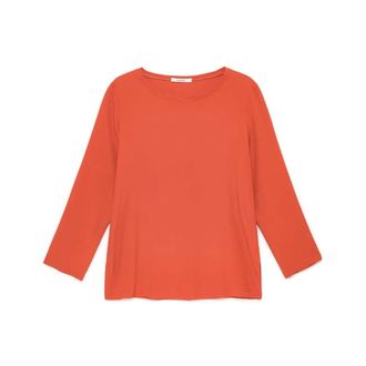 Maliparmi Maliparmi - Fluid Crepe Shirt - Dames - Tops - Oranje - Maat: S Zijde